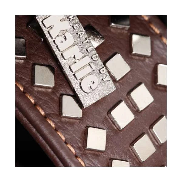 Karlie Vintage Halsband Mit 4eck-Nieten 50mm - Braun 5 Karlie Vintage Halsband Mit 4eck-Nieten 50mm - Braun – Bild 3